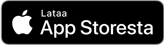 App Store -merkki, jossa Apple-logo ja teksti ”Lataa App Storesta”.
