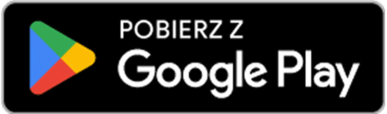Odznaka Google Play z napisem „Pobierz z Google Play” i trójkątnym logo Google Play.