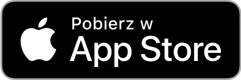 Odznaka App Store z logo Apple i napisem „Pobierz z App Store”.